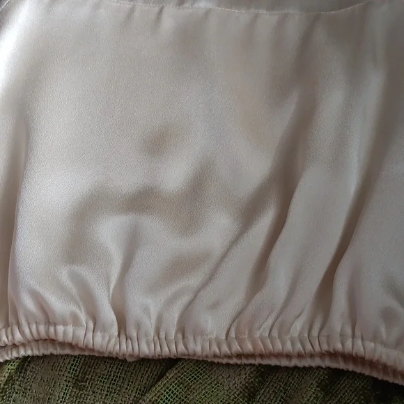 Vintage Cream Satin Pullover Hooded Sweatshirt.Size L - Picture 9 of 14